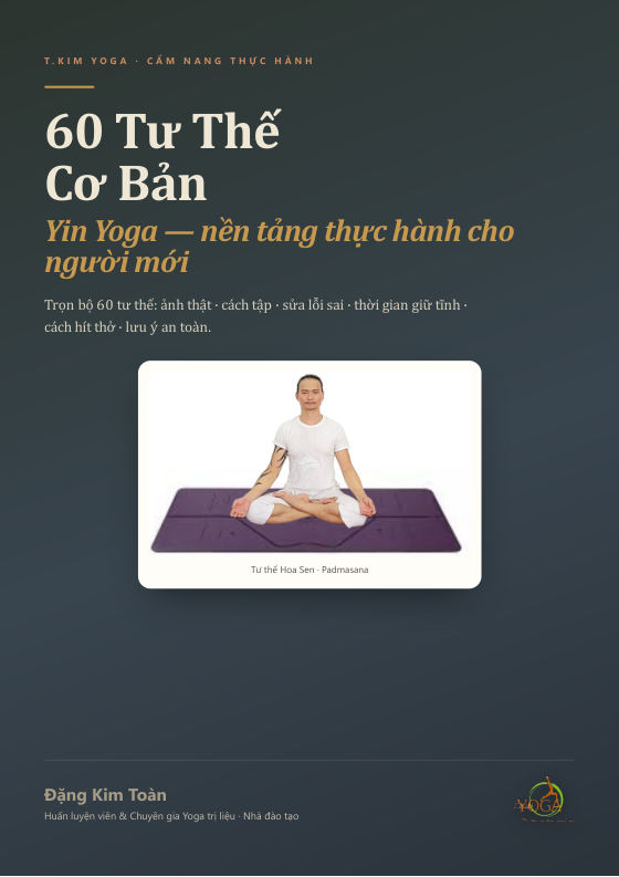 Bìa sách 60 Tư Thế Cơ Bản — Yin Yoga
